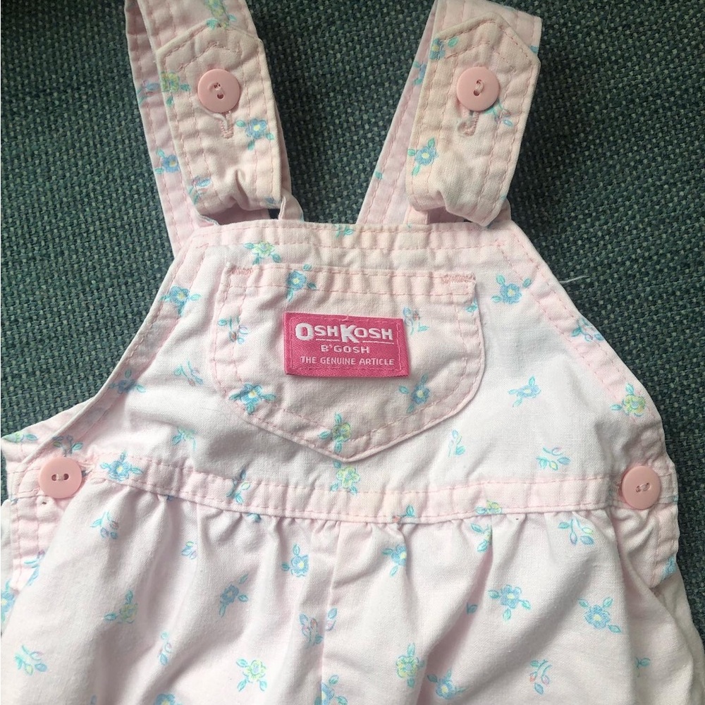 Oshkosh vintage light pink floral overall